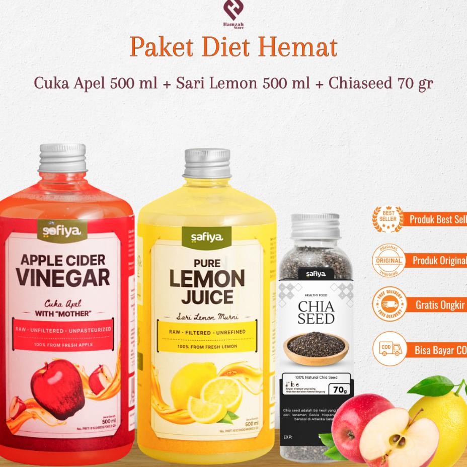 

Paket Detox 3 In 1 Sari Lemon Ml Cuka Apel Ml Chiaseed 70 Gr