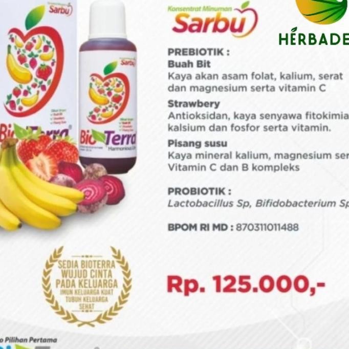 

Biotera Sari Buah Bioterra Fermentasi Bioterra Sarbu Lactobacillus 250 Ml
