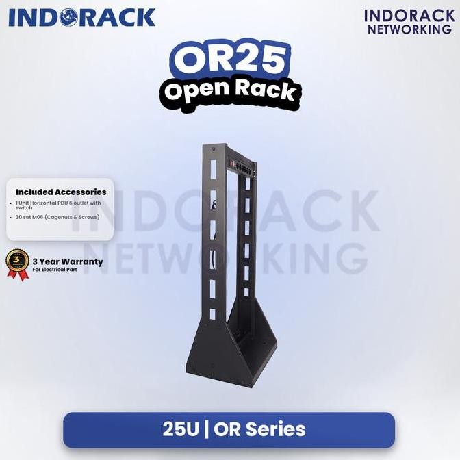 Indorack Open Rack 25U Rack Server 19" Or25 Rak Server 19Inch New Stok
