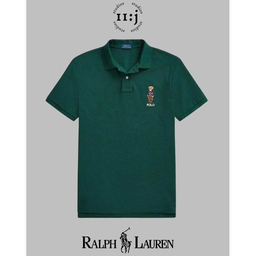 Sale Kaos Polo Ralph Lauren Custom Fit Bear Brand New Original Asli - Green