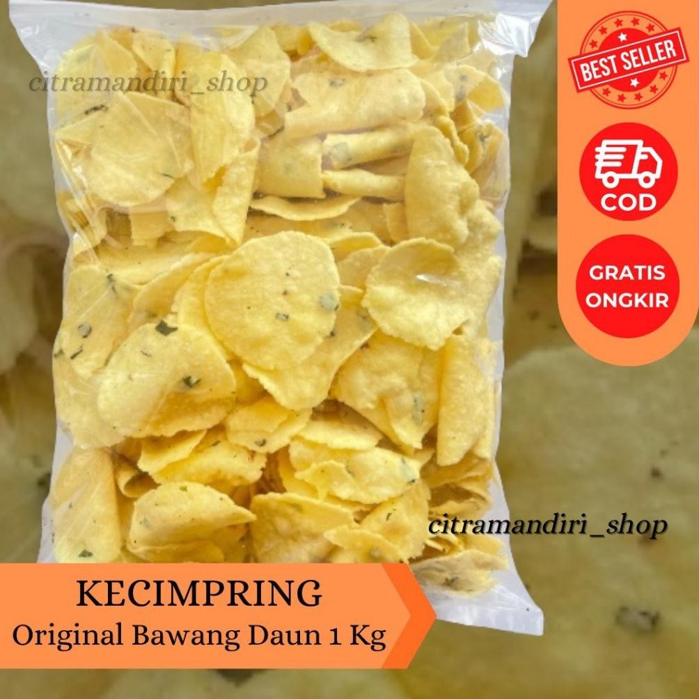 

1Kg Kecimpring Singkong Bawang Daun Original Pedas Daun Jeruk Dan Kecil