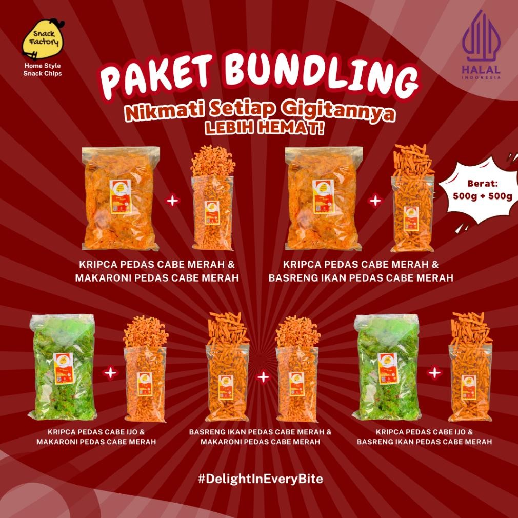 

Sf Paket Bundling 500G Keripik Kaca Basreng Makaroni Pedas Daun Jeruk