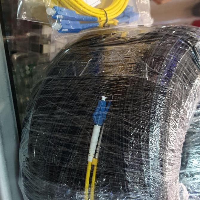 Kabel Drop Core Optik 4 Core / Dw Fo Ftth 4 Core Sm / Drop Wire Fo New Stok