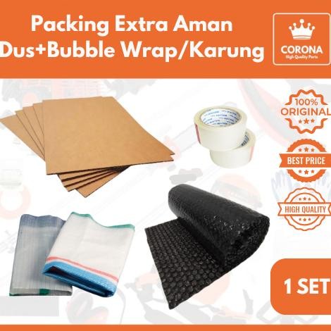 

Tambahan Packing Packaging Extra Aman Kardus + Bubble Wrap Karung