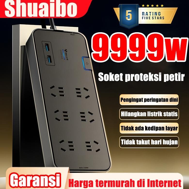 Garansi 10 TahunStop Kontak 3 Meter STOP KONTAK + KABEL Tidak Ada Pemadaman Listrik 2500W Stop Konta