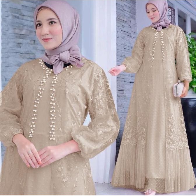 GAMIS MAXI DRESS PESTA KONDANGAN BRUKAT MEWAH CASUAL SERAGAM MUSLIM KEKINIAN UTARI