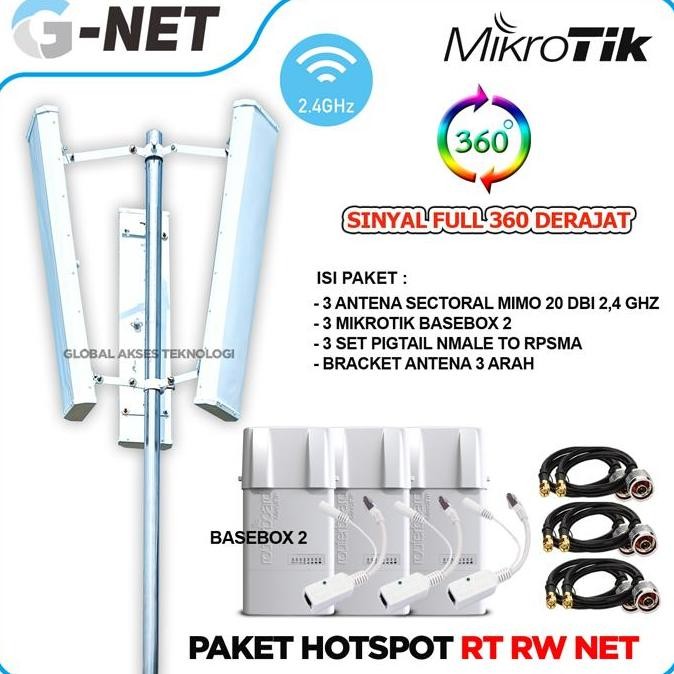 Paket Antena Sectoral Mimo 20 Dbi 2,4 Ghz Untuk Bts Isp Hotspot Wifi New Stok