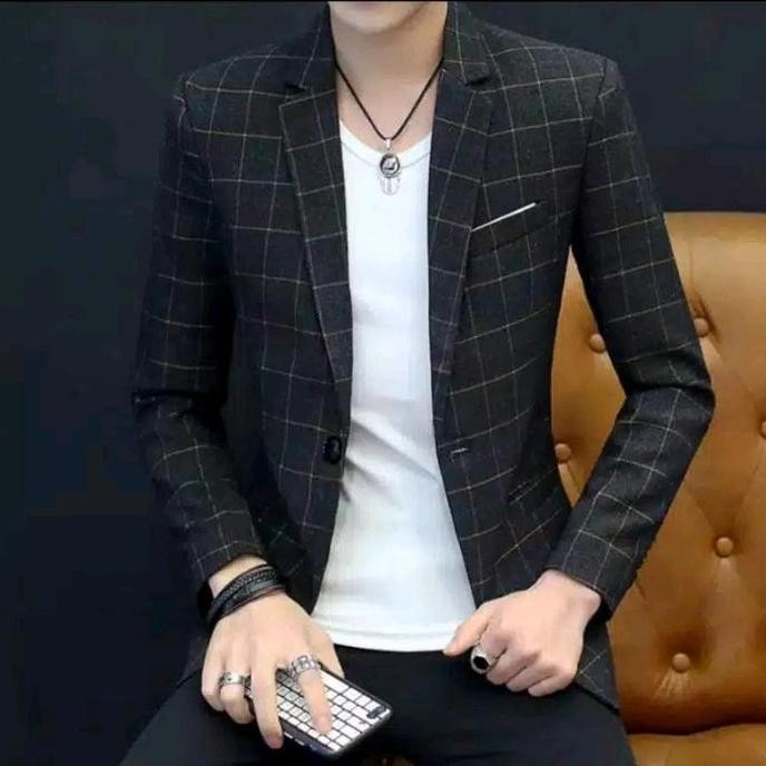 Jas Pria/Blazer Pria/Jas Keren/Jas Kejrja/Jas Kantor/ Blazer Motif Kotak Co
