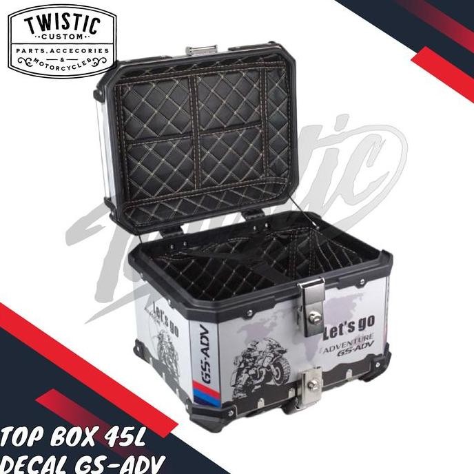 Top Box Pannier Tas Boks Bagasi Box Belakang Touring Decal 45L 45 Liter BMW G 310 R 1200 1250 GS RE 