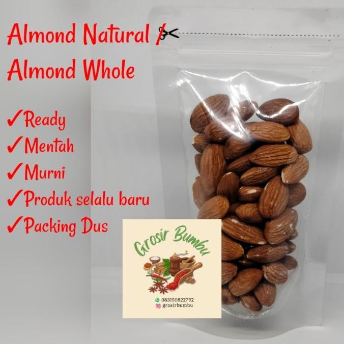 

raw almond whole 500gram termurah