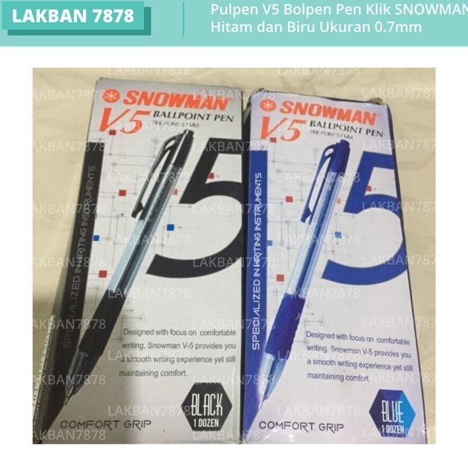 

Produk Baru!! 12pcs Pulpen V5 Bolpen Pen Klik SNOWMAN (Hitam Biru) 0.7mm