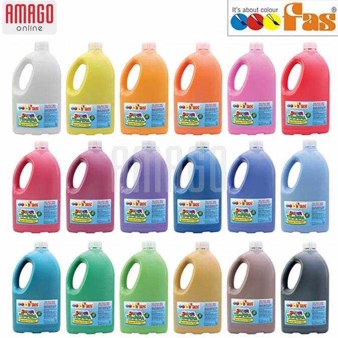 

FAS - SUPER TEMPERA WASHABLE POSTER PAINT - 2 LITERS - PILIH WARNA