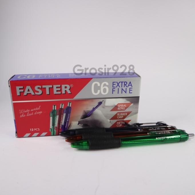 

Produk Baru!! (Per 12) Pulpen / Bolpen / Bolpoin / Balpoint Faster Cetek C6