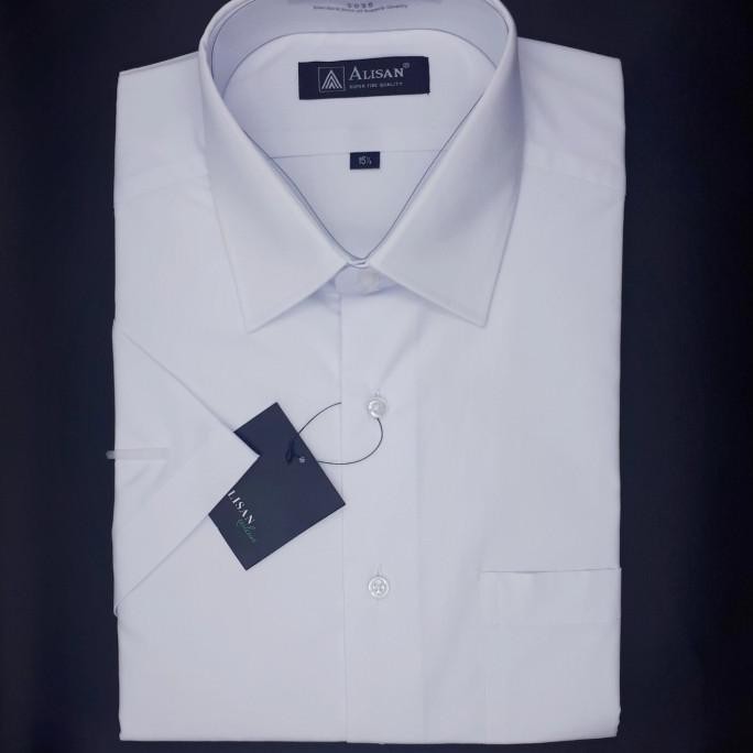 Alisan Original Slim Fit Kemeja Pria Lengan Pendek Putih