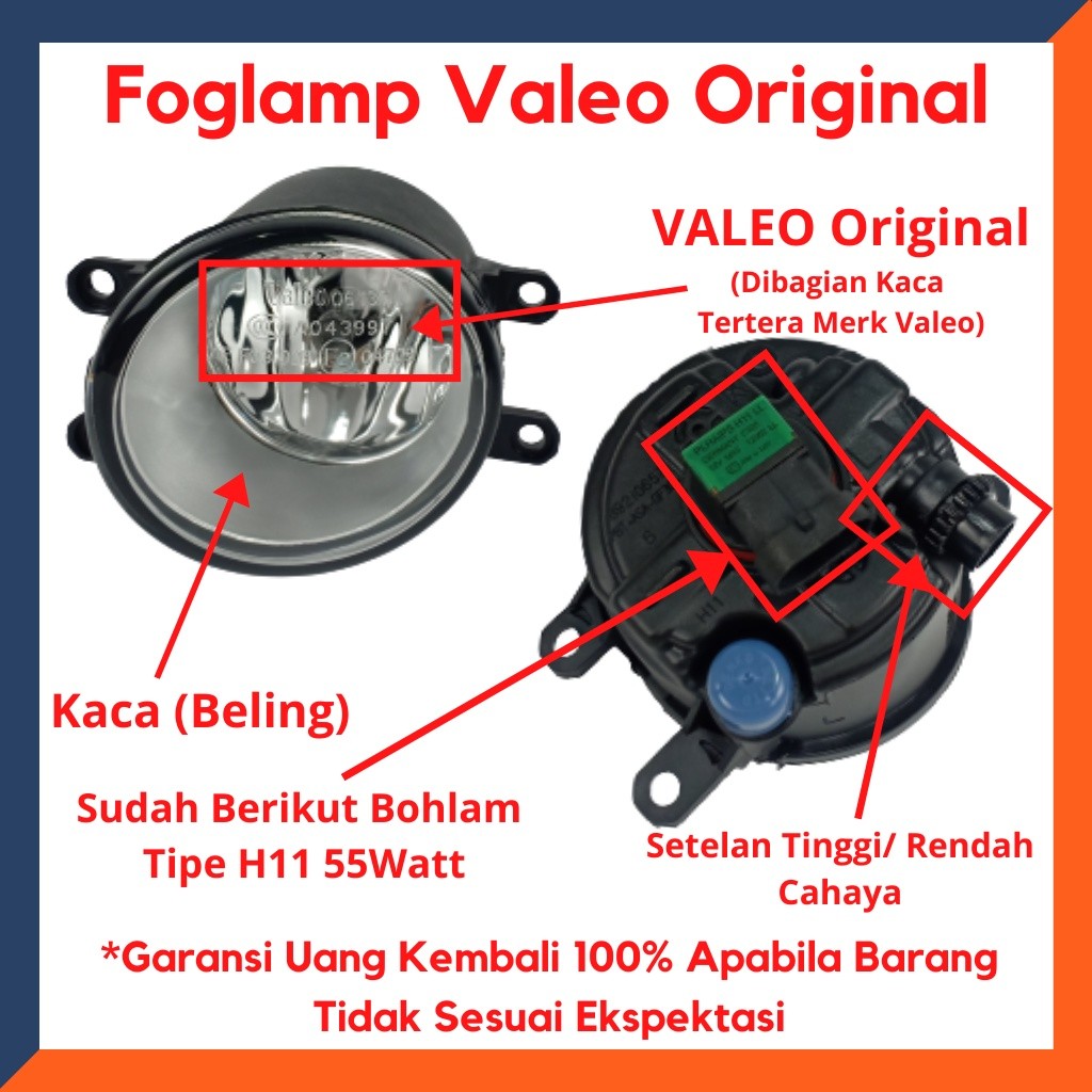Foglamp Yaris/ Lampu Kabut Yaris/ Foglamp Yaris Bakpao Original Merk Valeo Tahun 2006-2013