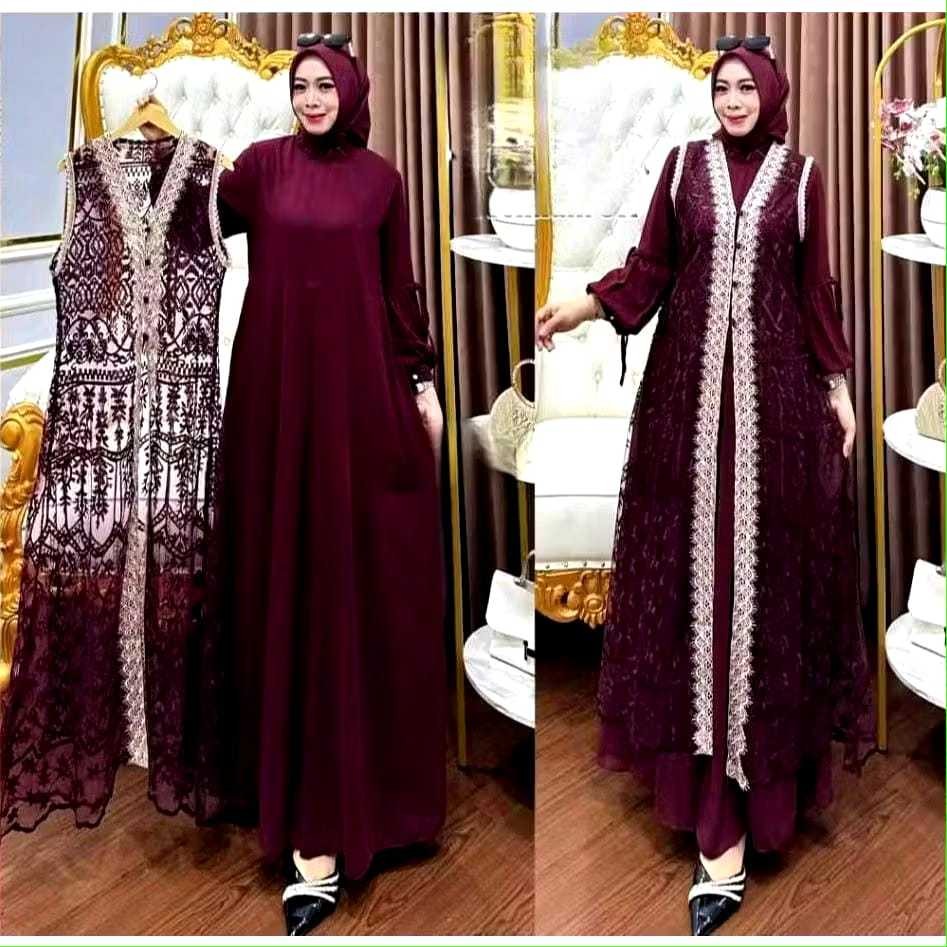 Gamis Gmis Gamiz Bruklat Ramadhan Lebaran Idul Fitri Dres Hamis Wanita Ganis Kondangan Pesta Pernika