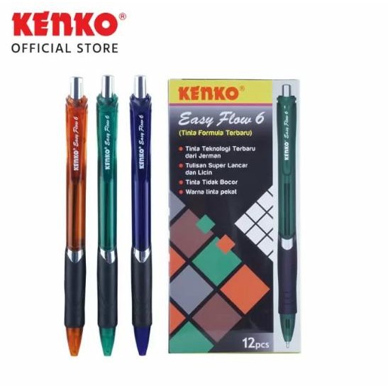 

Produk Baru!! PULPEN ALAT TULIS PULPEN-BALL PEN EASY FLOW 6 KENKO HITAM