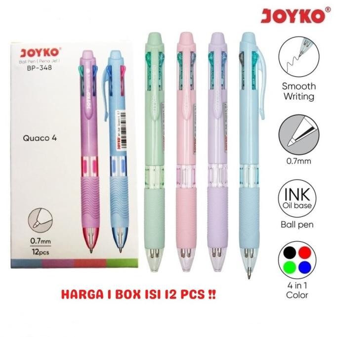 

Produk Baru!! Ball Pen Pulpen Pena Joyko BP-348 Quaco 4 0.7 mm 4 Warna Colors