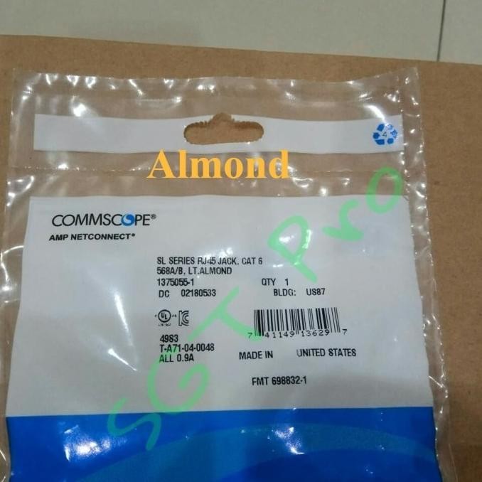 

modular jack cat6 category 6 amp te commscope almond termurah