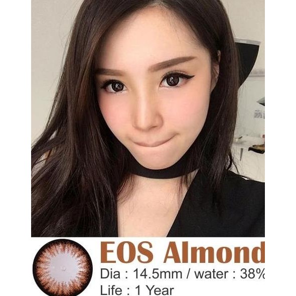 

softlens eos almond brown (coklat choco) termurah