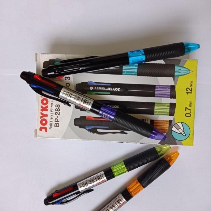 

Produk Baru!! pulpen JOYKO Bp-288 4 warna isi 1kotak (12 buah)
