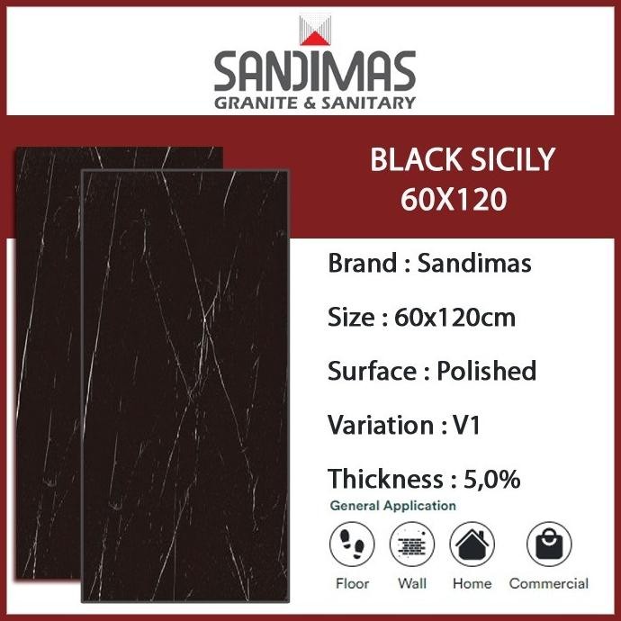 SANDIMAS LANTAI GRANIT BLACK SICILY 60X120