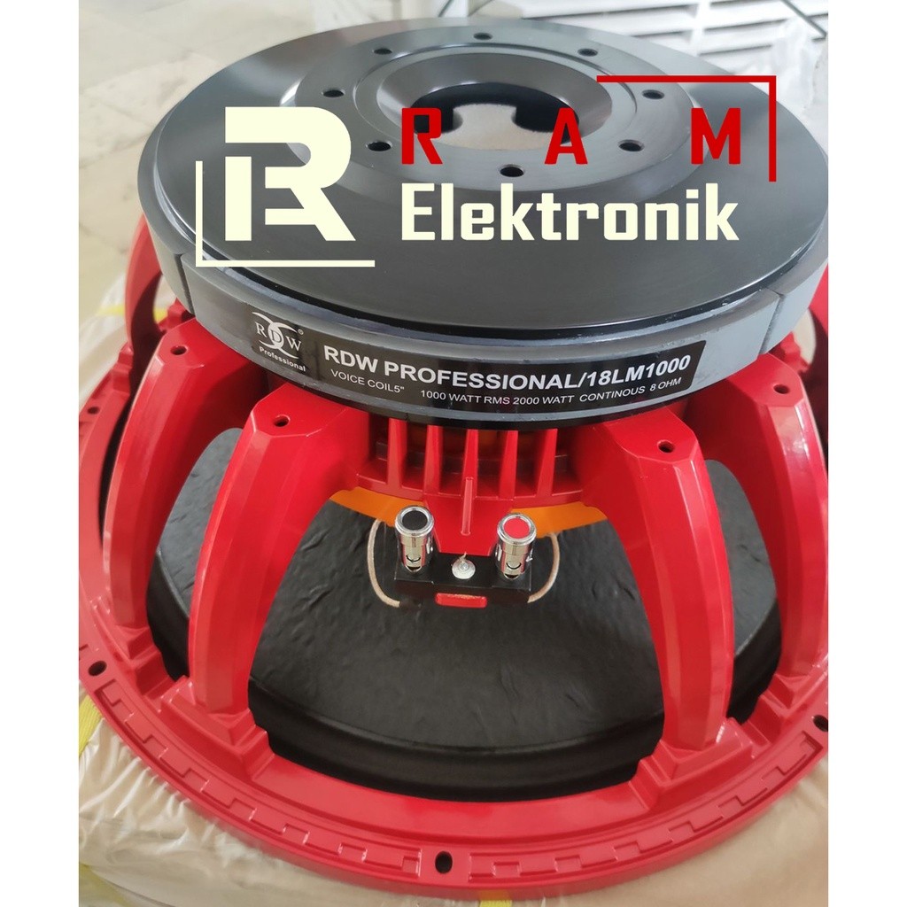 Komponen Speaker 18 Inch RDW 18LM1000 / 18 LM 1000 Coil 5 Inch Original