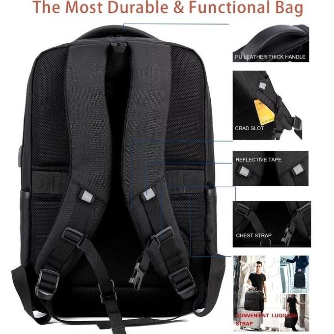 Arctic Hunter Tas Ransel Kasual Pria  Wanita  Backpack Laptop 15.6Inc Usb B00113C