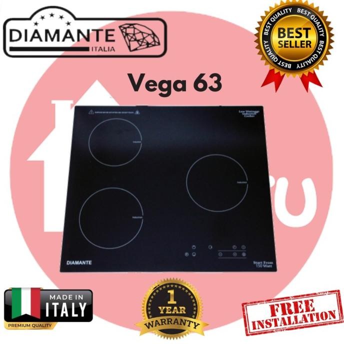 Kompor Tanam Induksi DIAMANTE VEGA 63|LG - 3 Burner, 590x520mm