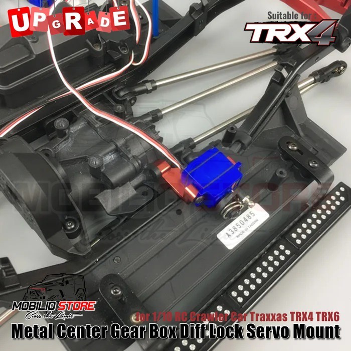 Murah Metal Center Gear Box Diff Lock Servo Mount for RC Traxxas TRX4 TRX6 Non COD