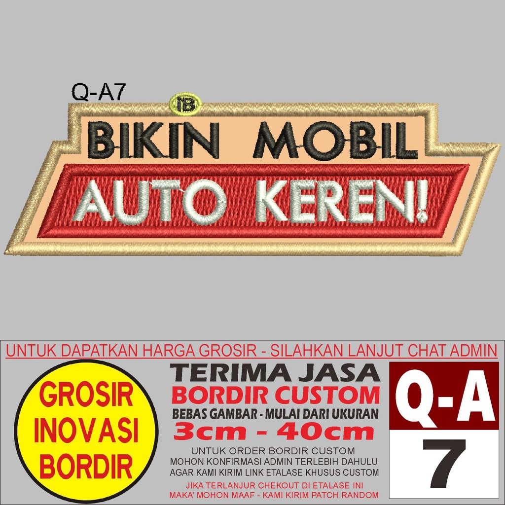 PATCH BORDIR LOGO Q-A7 BIKIN MOBIL AUTO KEREN - GIB REVIEW/TESTIMONI