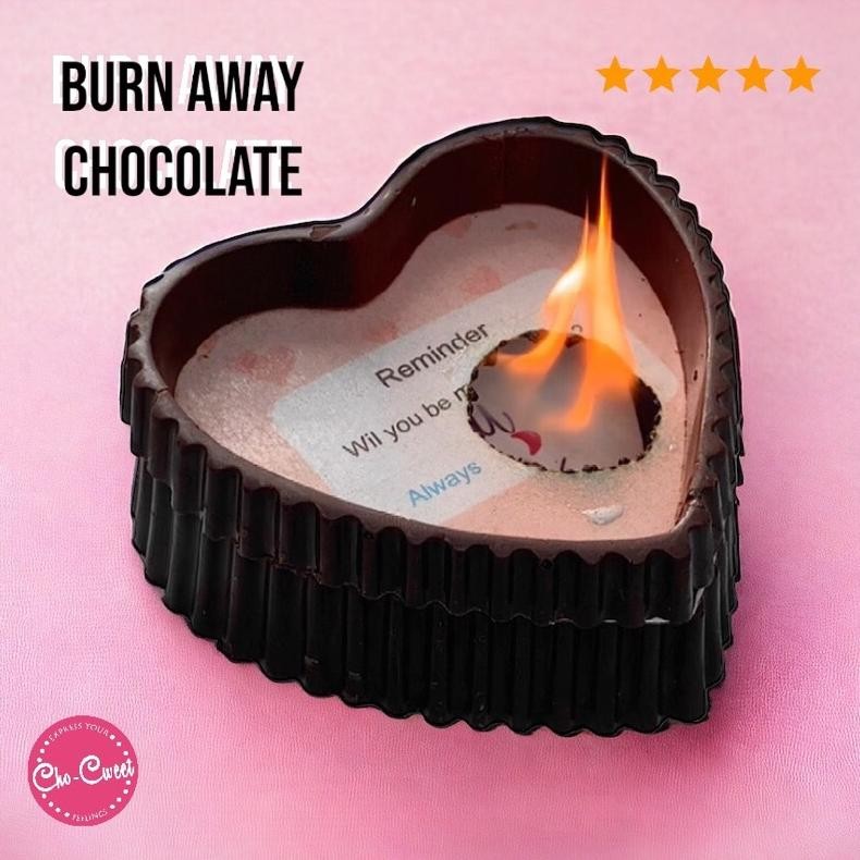 

bas-12 CHO-CWEET BURN AWAY CHOCOLATE Coklat Valentine | Burn Away Cake | Flamming Cake | Coklat Viral Terlaris