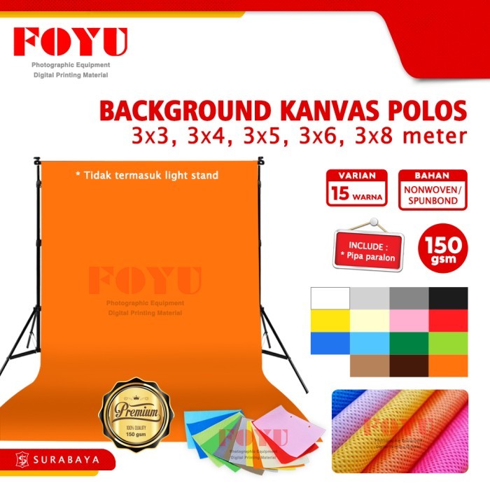 TERLARIS Background Backdrop Foto Photo Self Studio Photobooth Live Kanvas Nonwoven Spunbond Polos
