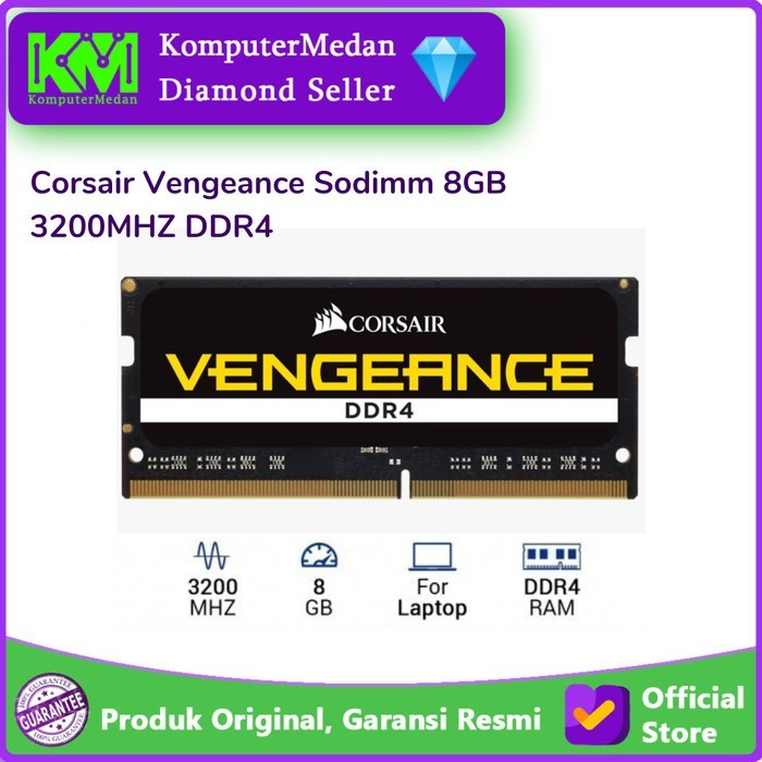 Dijamin Ok3- Corsair Vengeance Sodimm DDR4 8GB 3200MHZ (CMSX8GX4M1A3200C22)