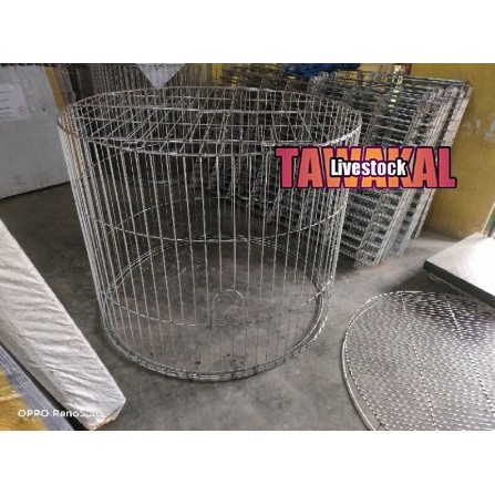 TERBARU kurungan ayam bulat / kandang ayam jago 80 cm bahan kawat galvanis
