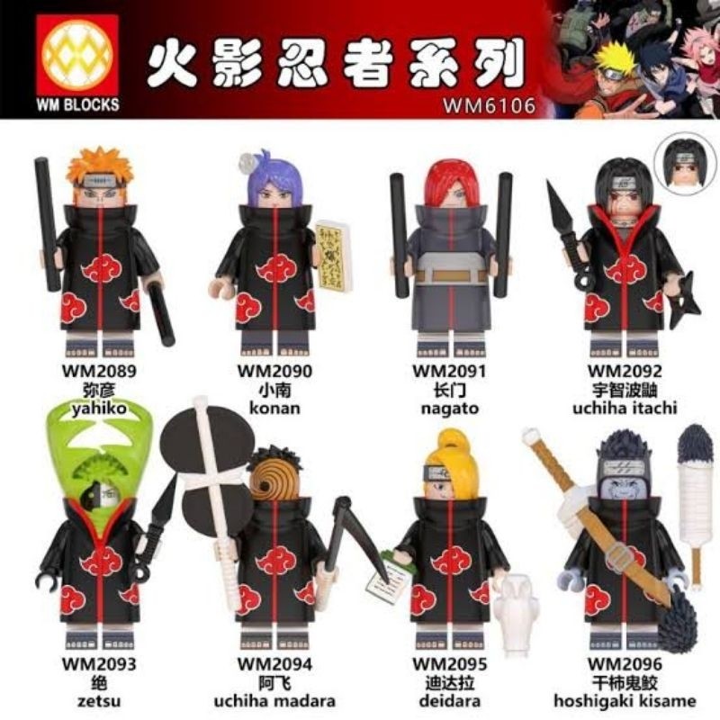 WM6106 Yahiko Konan Nagato Uchiha Itachi Zetsu Madara Deidara Hoshigaki Kisame Naruto Action Figure 