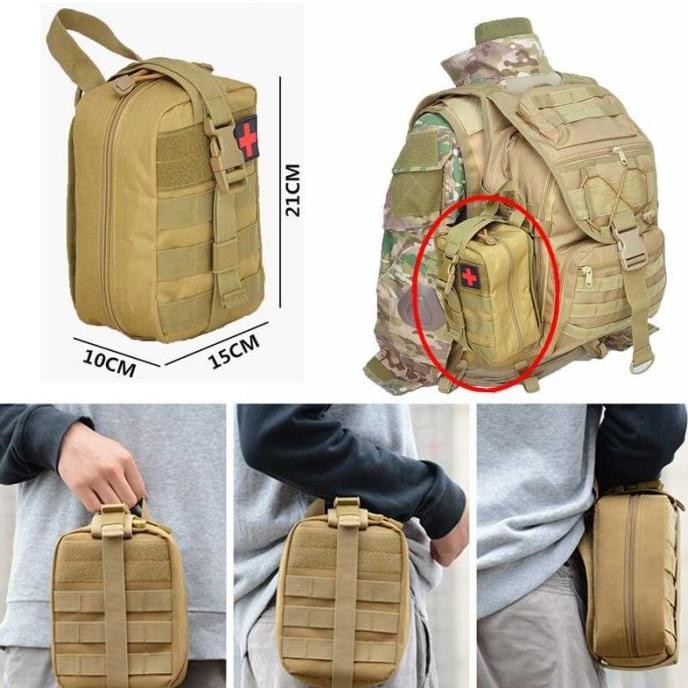 Tas Medis P3K Army Pouch Pinggang Obat First Aid Kit Medical Bag