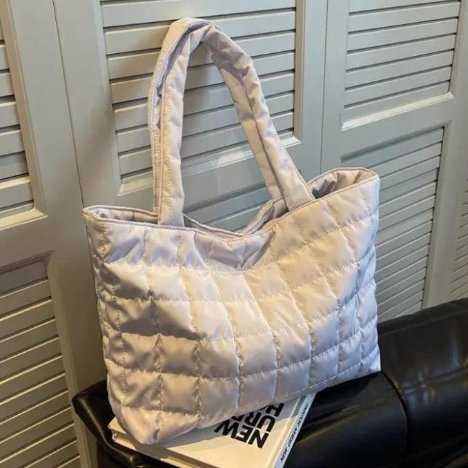 Tote Bag Wanita Kuliah / Laptop 16 inch Kapasitas Besar / Puffy Bag