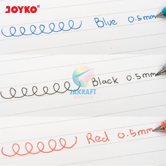 

Produk Baru!! Pulpen Gel Pen Klik JOYKO GP-265 Q GEL Hitam Black / Biru Blue / Merah Red Tebal 0.5 mm Anti Macet Luntur
