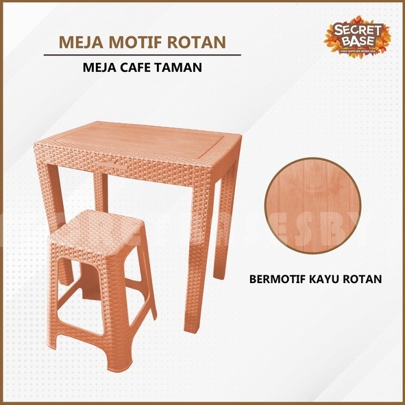 TERBARU MEJA MOTIF ROTAN - Meja Plastik Besar / Meja Tamu / Meja Kafe Teras PROMO