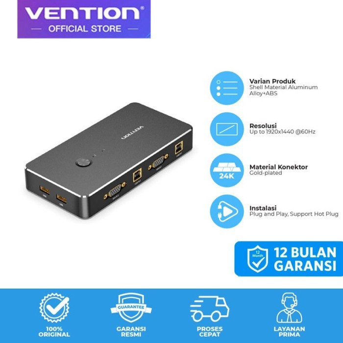 Vention VGA KVM Switch USB 2.0 Keyboard Mouse Printer