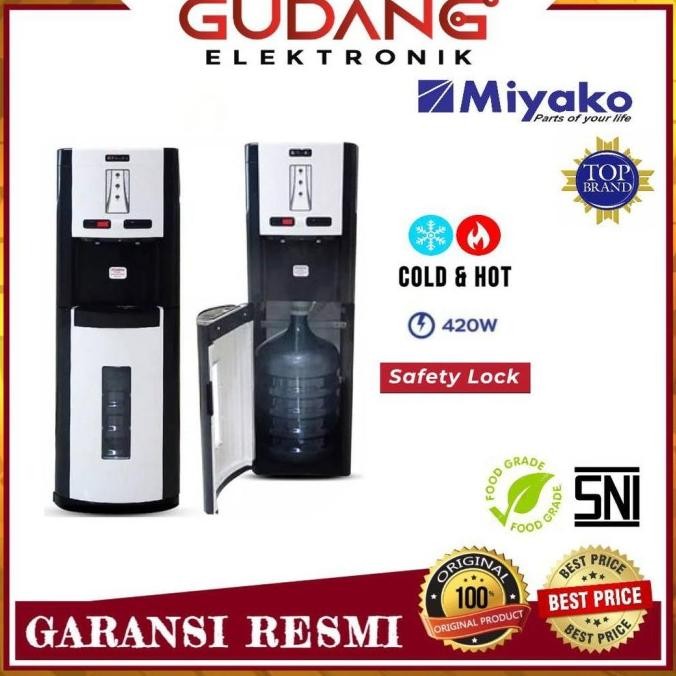 Dispenser 2 Kran Miyako Wdp 300 Hotcool Wdp300 Putih/Merah Galon Bawah