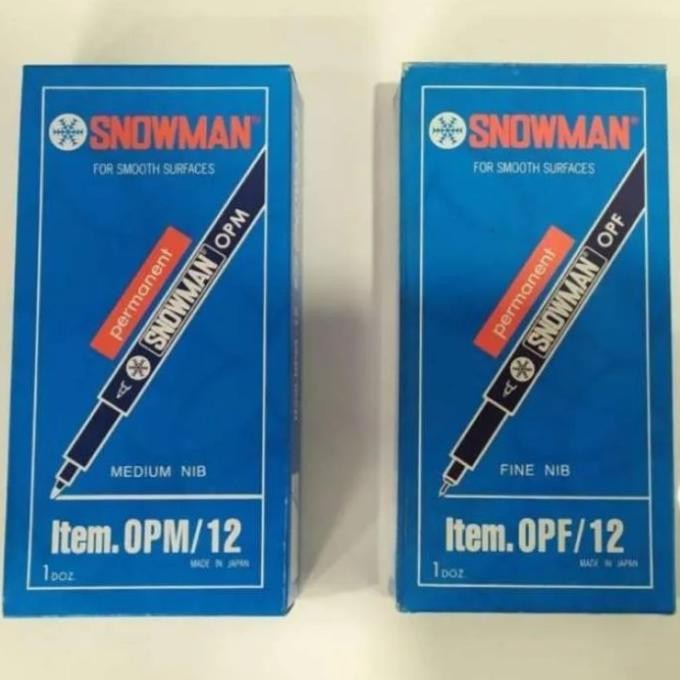 

Spidol Pen Snowman OHP Permanent Marker OPF / OPM - 1 lusin isi 12 pcs Termurah
