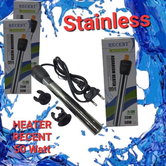 PROMO PEMANAS AQUARIUM HEATER RECENT 50 WATT STAINLESS