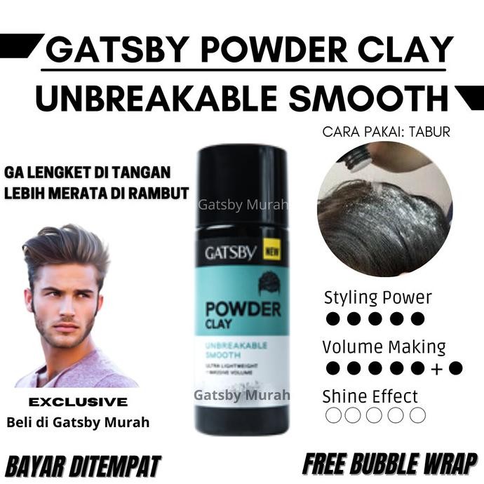 

BARU GATSBY POWDER CLAY UNBREAKABLE SMOOTH HAIR STYLING POWDER 20GR