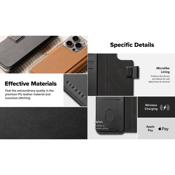 

Terlaris Ringke Iphone 16 Pro Max / 16 Plus / 15 Pro Max / 15 Plus / 14 Pro Max / 14 Plus / 13 Pro Max Folio Wallet Magnetic Black Case Kulit Casing Buku Book Standing Ready Stok
