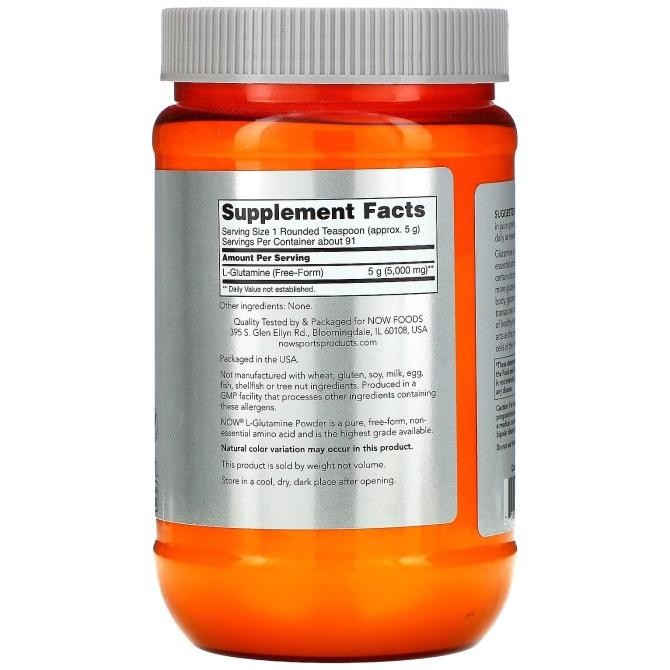 

BARU NOW FOODS SPORTS L-GLUTAMINE POWDER 1 LB 454 GRAM FITNES OTOT USA
