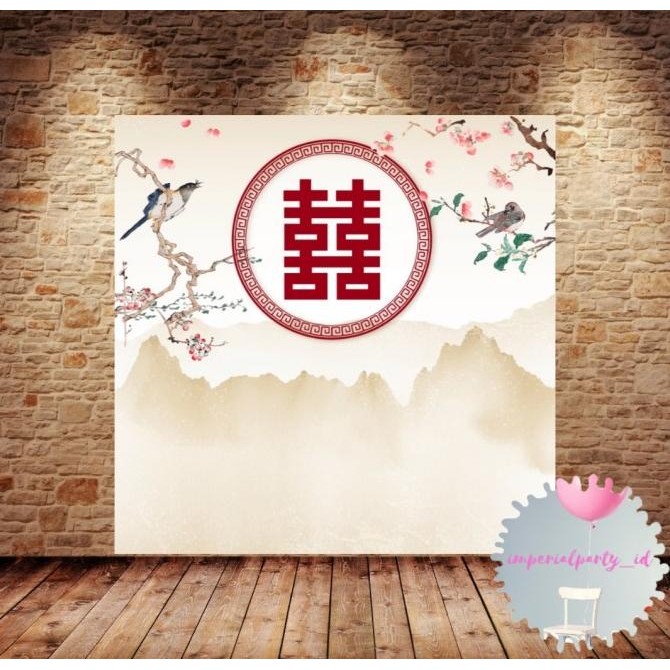 Custom Backdrop Banner Spanduk Lamaran Sangjit Tunangan Shuangxi 2