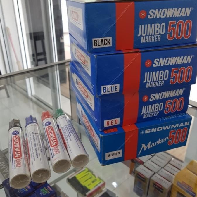 

Spidol Jumbo Snowman Permanent Marker 500 - 1 box isi 12 pcs Termurah
