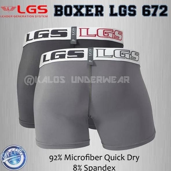 Celana Dalam Boxer Pria LGS Sport LGS 672 Microfiber Isi 2 Terlaris